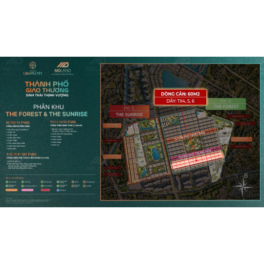 DÒNG CĂN 60m2  PHÂN KHU THE FOREST 