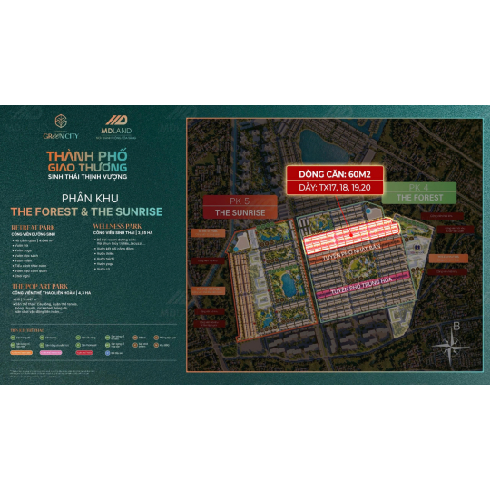 DÒNG CĂN 60m2  PHÂN KHU THE FOREST 